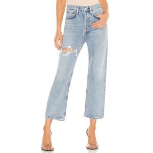 Agolde 90s Crop Mid Rise Straight Denim Jeans in Echo Size 26